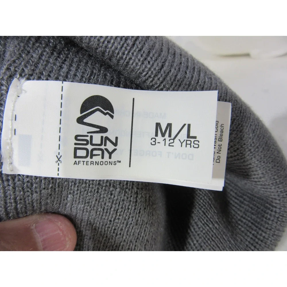 Sunday Afternoons Saturn Beanie Kids M/L Blue Gray New Marine Striped UPF50+